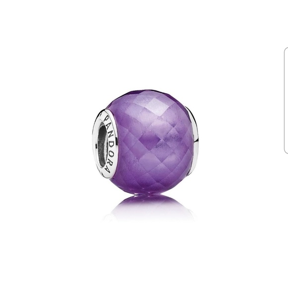 PANDORA (Retired) Purple Petite Facets Charm - Picture 1 of 2